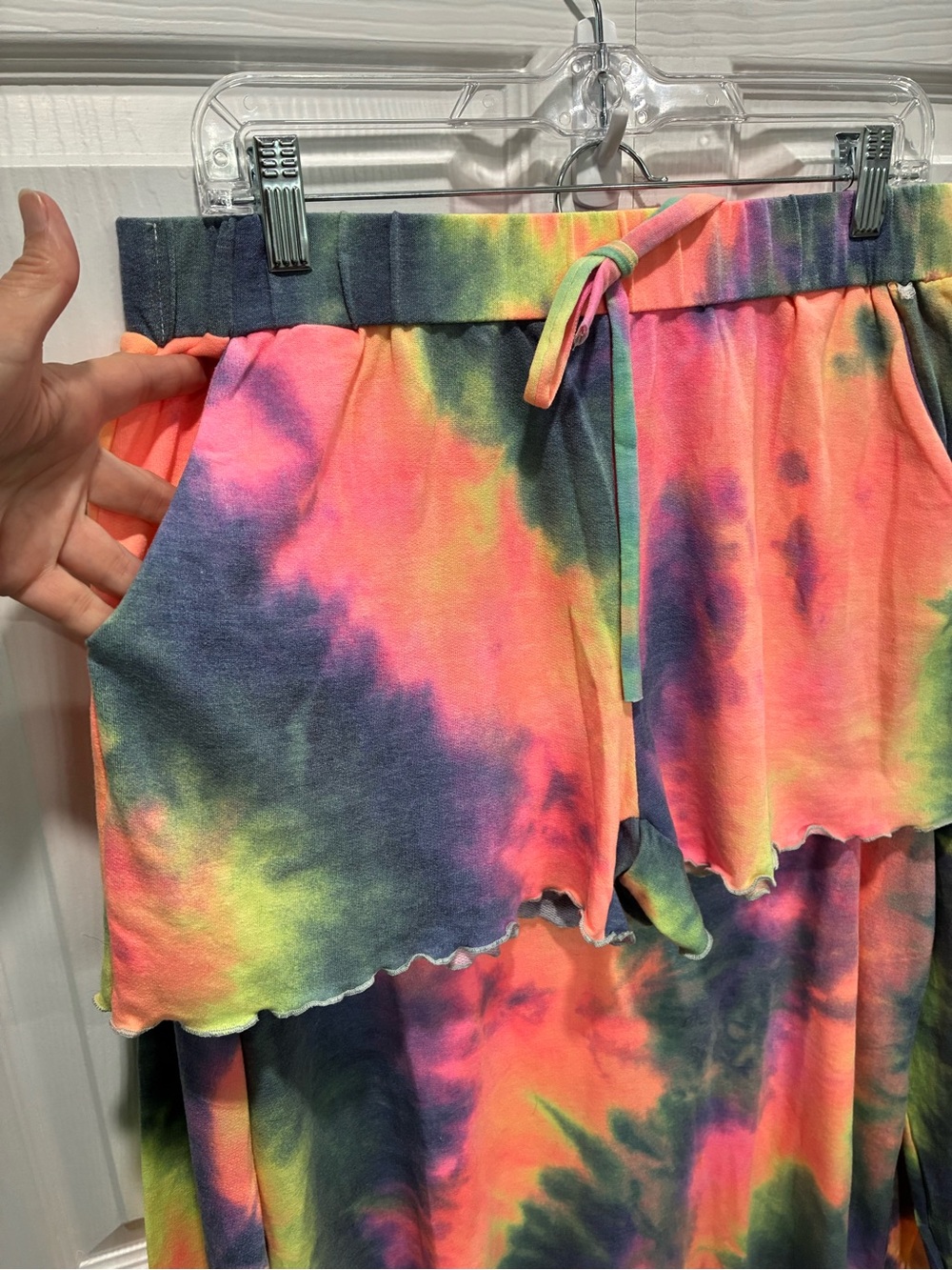 BiBi Neon Tie-Dye V-Neck Long Sleeve Short Set - Picture 3 of 7